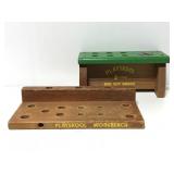 Two vintage Playskool toy work bench pieces