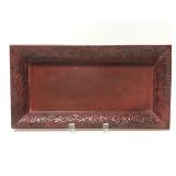 Pier 1 burgundy metal shallow table top tray
