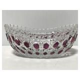 Cut glass purple detailed nut dish