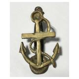 Small vintage brass anchor clip