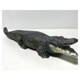 Vintage painted cement alligator