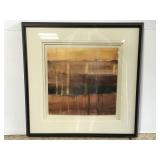 Signed framed water color abstract painting