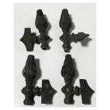 Antique cast metal flame burner valves