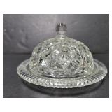 Round covered butter dish