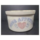Bone Appetite dog food crock bowl