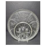 Divided glass serving platter
