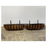 Lot of 2 metal planter baskets