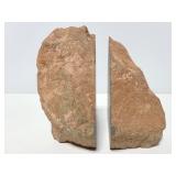 Vintage heavy red granite bookends