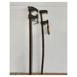 Pair of large vintage metal clamps