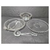 Four pieces imperial candlewick crystal