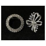 Pair of jeweled brooches
