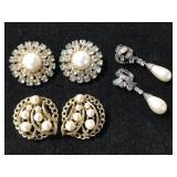 Vintage clip on earring trio