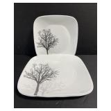 Lot of 4 Correlle timber shadows plates