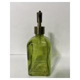 New green glass pump soap dispenser