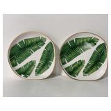 Lot of 2 banana leaf trinket dishes