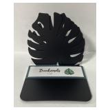 New set black metal palm leaf book ends