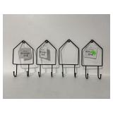 Lot of 4 metal house decor wall hooks