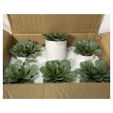 Lot of 6 faux succulent potted plants