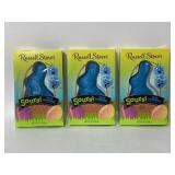 Lot of 3 russel stover blue raspberry sour bunnies