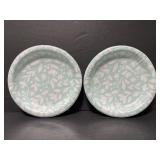 Lot of 2 spritz! turquoise daffodils paper plates