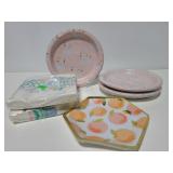 Collection of paper plates and napkins