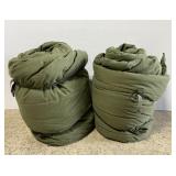 Set of 2 military canvas sleeping bags
