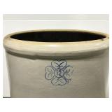 Large 12 gallon blue four leaf clover stamp crock