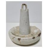 Old white solid metal boat anchor