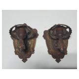 Pair of Riddle deco wall fixtures