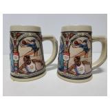 Two Olympics Budweiser steins