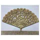 Vintage burwood large filigree fan decor