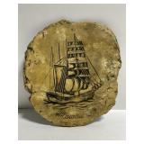 Hand made Hawaii carved ship wall art