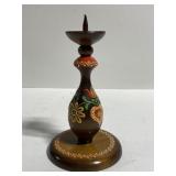 Vintage Austrian wood carved candlestick