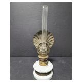 Antique oil lamp with ceramic base