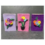 Felt decorated matchstick boxes