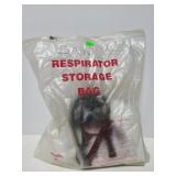 Respirator storage bag with contents