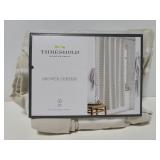 Threshold shower curtain striped