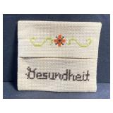 Small vintage needlepoint tissue holder