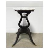 Vintage marble-top clawfoot plant stand table