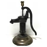 Vintage cast metal well water pump lamp