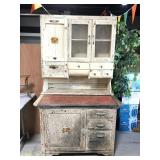 Antique kitchen cabinet hutch w/ grinder bin