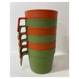 Lot of 6 vintage plastic margarine cups