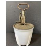 Vintage A&J milk glass egg beater cup