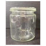 Vintage glass kastrup jar canister w/ lid