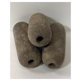 Lot of 3 antique wood fishing bobbers