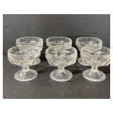 Set of 6 glass pedestal punch cups