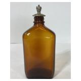 Antique amber glass medicine bottle