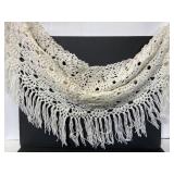 Vintage knit crotchet shawl