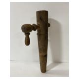 Antique wooden beer/wine barrel tap spigot