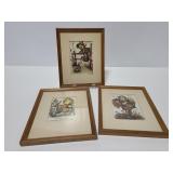 Three vintage framed Hummel prints